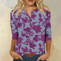 Ženska Nova majica s izrezom u obliku slova N, modni ispis na kopčanje, pripijeni gornji dio, ležerni Gornji dijelovi, ženski Gornji