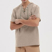 Muška majica, radna odjeća, muška majica kratkih rukava s džepom, muška modna majica širokog kroja, kaki, 2 inča