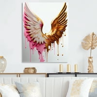 Designart Dusty Pink Angel Wings platno zidna umjetnost
