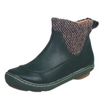 Patentni zatvarač; ženske casual čizme bez zatvaranja; retro ravne cipele; jesensko-zimska sezona; Plus-size čizme (zelene); rasprodaja