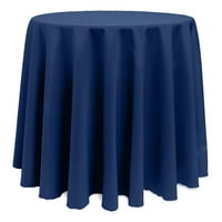 Okrugli platneni stolnjak od poliestera-za vjenčanje, restoran ili banket, Mornarsko plava