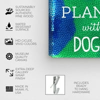 Wynwood Studio tipografija i citati zidne umjetničke platnene platnene navodnici 'planeta psa' citati i izreke - zelena, plava