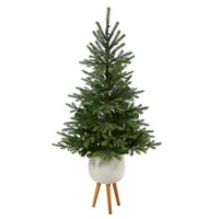 Gotovo prirodna blagdanska smreka od 5 stopa, umjetno božićno drvce prethodno osvijetljeno jarkim svjetlima