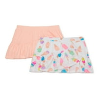 Kratke hlače od pletene tkanine s printom za djevojčice, 2 pakiranja, veličine 4 I Plus