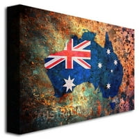 Zaštitni znak Art Australijska karta zastava platno zidna umjetnost Michaela Tompsetta