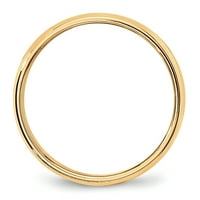 Polukružni zaručnički prsten od žutog zlata s sitnozrnatim karatnim premazom, veličina 8