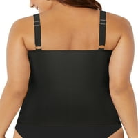 Chama plus size tankini vrh za žene retro ruched kupaći kostim vrh