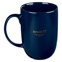 Darovi kršćanske umjetnosti Keramička velika šalica za kavu i čaj za muškarce i žene: Blagoslovljen onaj koji vjeruje-Jeremija 17: