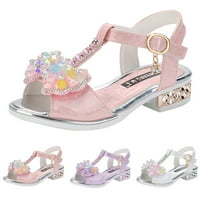Dječje cipele, modne sandale s debelim potplatom s dijamantnim leptirom, ljetne studentske plesne cipele s otvorenim prstima, sandale