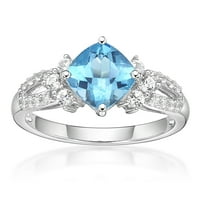 Jay Heart dizajnira sterling srebro originalni švicarski plavi topaz i stvorio bijeli safirni prsten