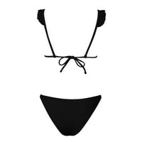 Ženski kupaći kostimi s visokim strukom s bočnim kravatama, dva kompleta gornjeg dijela i donjeg rublja, Bikini donji dio za žene,