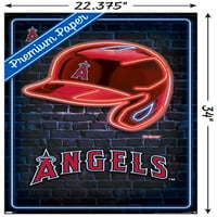 Los Angeles Angels - neonski plakat na zidu s kacigom, 22.375 34