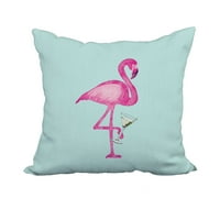 Jednostruki flamingo žuti tropski print ukrasni poliestersko jastuk s platnenom teksturom