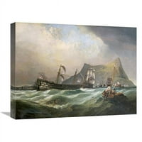 Globalna galerija V. Neptun koji vuče Victori u Gibraltarsku luku nakon Bitke kod Trafalgara umjetnička grafika-Clarkson Stanfield