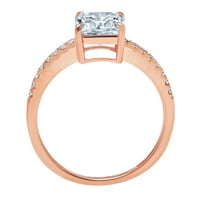 2. dijamant Asssher cut s imitacijom plavog dijamanta od ružičastog zlata 14k $ s umetcima prsten od $ 4.5