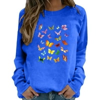 Rasprodaja majica za žene Jesen / Zima Ženske Ležerne majice s kapuljačom s kapuljačom s dugim rukavima s grafičkim printom plavi
