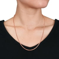 Miabella ženska srebrna ružičasta konopca ogrlica, 20