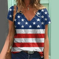 Košulje za žene majica s grafičkim printom Dan neovisnosti Ležerne ljetne košulje s naramenicama u obliku slova U. U. Američka bluza