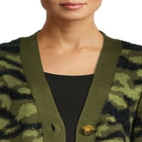 Ženski kardigan pulover s trepavicama u donjem dijelu leđa