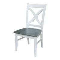 Blagovaonska stolica s zakrivljenim poprečnim naslonom - set od 2