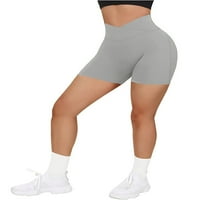 Ženske bešavne atletske kratke hlače, Ležerne jednobojne rastezljive kratke hlače za jogu visokog struka