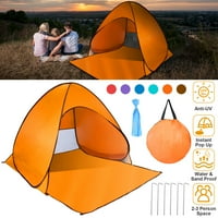 Prijenosni šator za plažu s UV zaštitom, pop-up nadstrešnica za zaštitu od sunca, narančasta