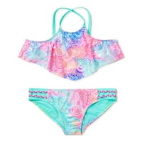 Bikini kupaći kostim s flounce naramenicama za djevojčice u rasponu od 50+, veličine 4-16