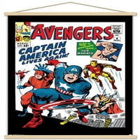 _ - Osvetnici-Kapetan Amerika-Naslovnica stripa drveni Magnetski uokvireni zidni Poster, 22.375 34