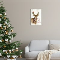 Stupell Industries Sve ceste vode dom božićne jelene praznične slike neradamed umjetnički print zid umjetnosti