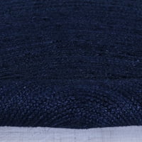 Prirodni ručno tkani tepih od jute u tamnoplavoj boji 5 ' Okrugli