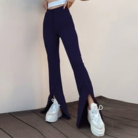 Ženske modne ljetne obične Ležerne hlače s patentnim zatvaračem s gumbima i elastičnim pojasom, duge lepršave hlače, elegantne udobne
