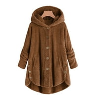 Puhasta jakna, ženski zimski ležerni kaputi, kaputi za hladno vrijeme, anoraki od ovčje vune s dlakavom podstavom