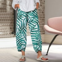 2. ženske labave hlače Ležerne ženske Ležerne hlače s elastičnim elastičnim strukom i džepom široke modne hlače s cvjetnim printom