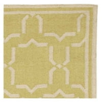 Geometrijski tepih od marokanske vune, svijetlozelena, slonovača, 8 '10'