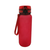 Crvena i crna plastična boca za vodu sa širokim grlom i preklopnim poklopcem