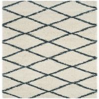 Hudson Amias Geometric Shag Runner prostirka, bjelokosti plave boje, 2'3 6 '