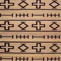NOMOOM Native simboli ručno ručno prostirka jute trkača, 2 '6 6', prirodno