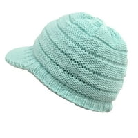 labakiha šešir ženski jednobojni šivani vanjski šešir heklani šešir šiljasti šešir zimski šešir od metvice zelene boje