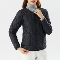 Zimski kaputi za žene lagane prošivene jakne s prijelaznim ovratnikom s podstavom