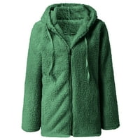 Kardigan za žene, Modni Ženski topli kaput, zimska jakna s patentnim zatvaračem, jednobojna gornja odjeća s dugim rukavima, smeđa