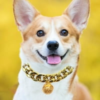Ogrlica za kućne ljubimce hrskavo zvono sjajna plastična Ogrlica sa zlatnim lancem za mačke i pse ležerna odjeća