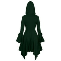 Ženske haljine s kapuljačom, lepršavim rukavima i gumbima, drapirana punk gotička viktorijanska RPG haljina
