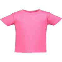 Majice za malu djecu i malu djecu s kratkim rukavima od pamuka Majica s okruglim vratom od dresa vruće ružičasta tamnoplava