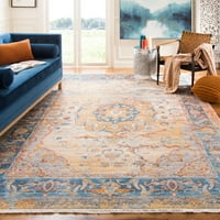 Vintage perzijski tepih od poliestera, plavi Multi, 2'2 6'