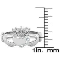 Polirani kristali claddagh prsten od nehrđajućeg čelika