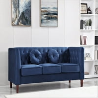Namještaj za namještaj, Klasični Chesterfield kauč, Plavi baršun