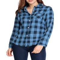 Jedinstveni prijedlozi ženske deke sa zasukanim rukavima i džepom na kopčanje košulja bluza Top