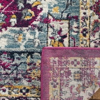 Tradicionalni cvjetni tepih u boji fuksije od Bjelokosti, 2 '2 7'