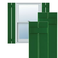 Ekena Millwork 1 4 W 65 H TRUE FIT PVC Dvije ploče razmaknute kapke-n-batten, Viridian Green