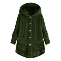 Dodaci / Ženski plišani Gornji dijelovi Plus veličine s kapuljačom s kapuljačom, preveliki kardigan, vuneni kaput, zimska jakna